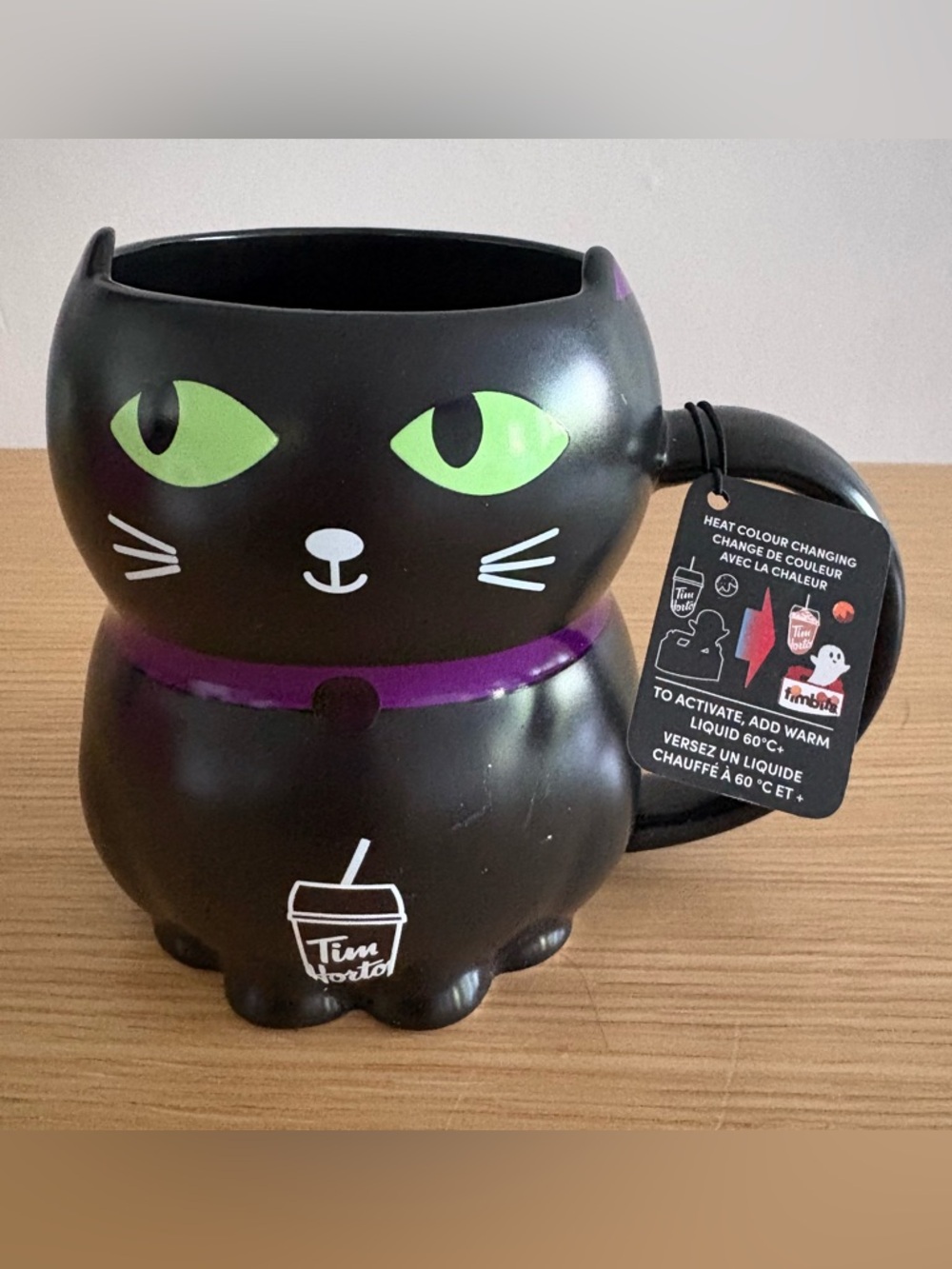 Tim Hortons Halloween Black Cat Heat Changing Mug